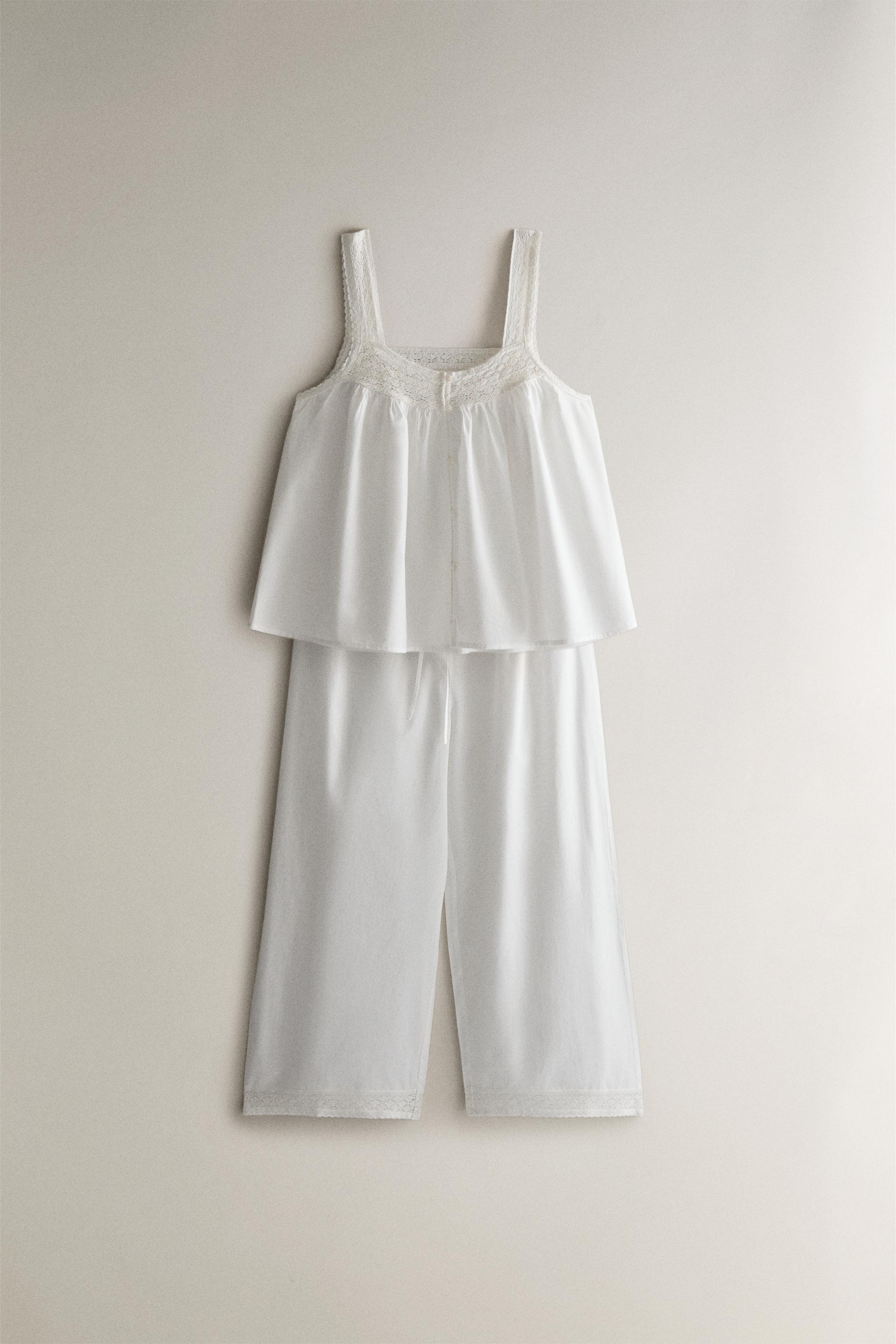 TOP BRETELLES COTON DENTELLE
